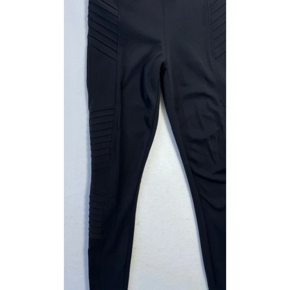 ATHLETA Delancey Moto Tight Women's SIZE XS Black Legging‎ Pockets Stretch Yoga
